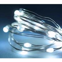 Lumineo draadverlichting zilverdraad 20 witte led lampjes - 95 cm   - - thumbnail