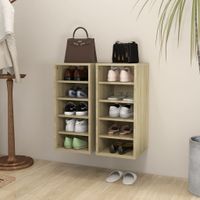 VidaXL Schoenenkasten 2 st 31,5x35x70 cm hout sonoma eikenkleur - thumbnail
