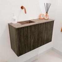 Toiletmeubel Mondiaz Joya Dlux | 70 cm | Meubelkleur Shadow | Faye wastafel Arena Wasbak Links | Zonder kraangat(en)