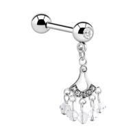 Jeweled Barbell with Charm Chirurgisch staal 316L / Belegde messing Barbells