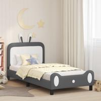 Bedframe voor kinderen met hoofdbord Lichtgrijs 90 x 200 cm PU