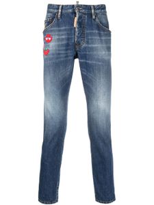 DSQUARED2 jean court à coupe slim - Bleu