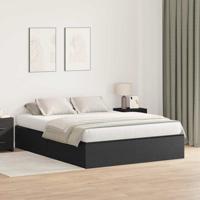 Bedframe Zwart eiken 190 x 140 x 31.5 cm Bewerkt hout