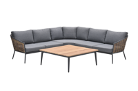 GI Bali loungeset (4-delig) - Naturel Rotan/Carbon Black