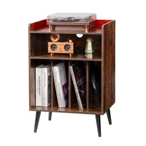 VEVOR Platenspelerstandaard Vinylopslag 3-laags 150 albums Hout