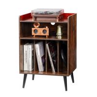 VEVOR Platenspelerstandaard Vinylopslag 3-laags 150 albums Hout