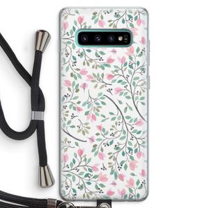 Sierlijke bloemen: Samsung Galaxy S10 Plus Transparant Hoesje met koord