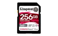 Kingston Technology 256GB Canvas React Plus SDHC UHS-II 300R/260W U3 V90 voor Full HD/4K/8K - thumbnail