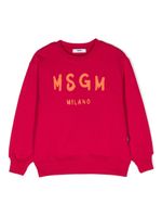 MSGM Kids sweat en coton à logo imprimé - Rose - thumbnail