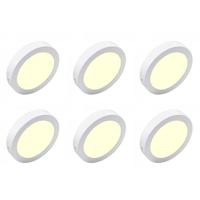 LED Downlight Set 6-Pack - Ø170mm - Warm Wit 3000K - Mat Wit Aluminium