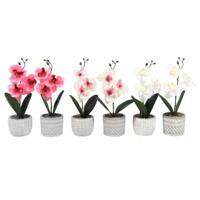 Kunst orchidee in pot 28 cm 6 assorti | 12 stuks