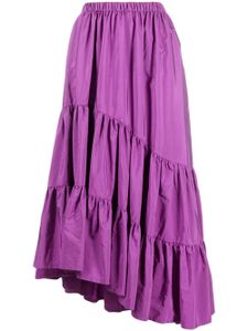 MSGM jupe mi-longue asymétrique à volants superposés - Violet