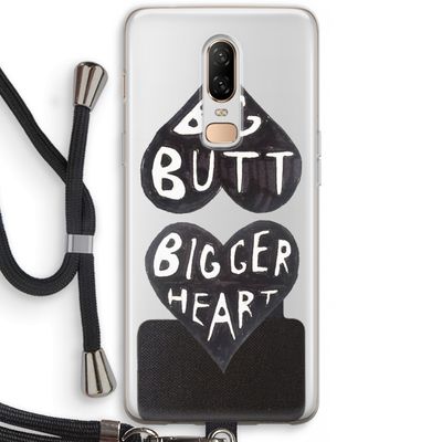 Big butt bigger heart: OnePlus 6 Transparant Hoesje met koord