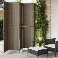 Kamerscherm 5 panelen poly rattan grijs - thumbnail