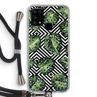 Geometrische jungle: Samsung Galaxy M31 Transparant Hoesje met koord