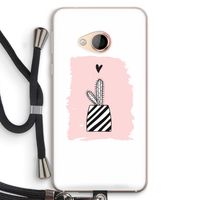 Zwart-wit cactus: HTC U Play Transparant Hoesje met koord