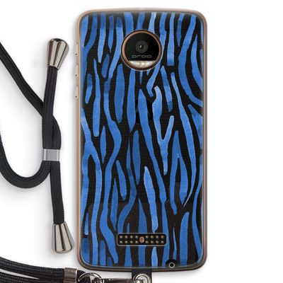 Blauwe nerven: Motorola Moto Z Force Transparant Hoesje met koord