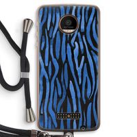 Blauwe nerven: Motorola Moto Z Force Transparant Hoesje met koord