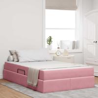 Opbergbed met matras met matras Roze 120 x 190 cm Fluweel