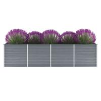 VidaXL Plantenbak verhoogd 320x80x77 cm gegalvaniseerd staal grijs
