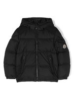 Moncler Enfant doudoune à patch logo - Noir