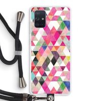 Gekleurde driehoekjes: Samsung Galaxy A71 Transparant Hoesje met koord