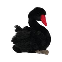 Knuffeldier Zwaan - zachte pluche stof - zwart - premium kwaliteit knuffels - Vogels - 18 cm