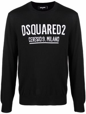 DSQUARED2 pull à logo intarsia - Noir