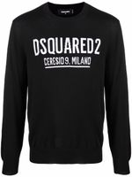 DSQUARED2 pull à logo intarsia - Noir - thumbnail