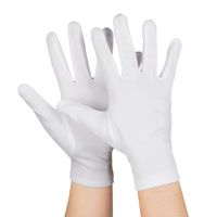 Voordelige verkleed handschoenen kort model - wit - volwassenen - mime/kerstman/sinterklaas/fantasy - thumbnail