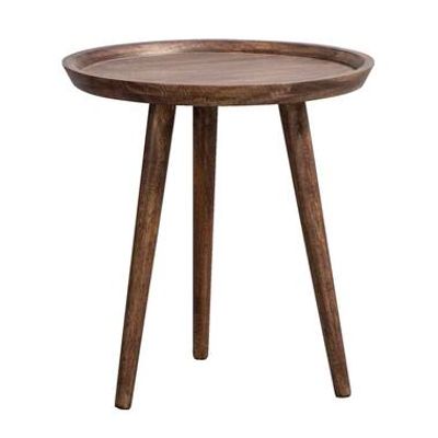 Bijzettafel Basel - walnoot - 48xØ45 cm - Leen Bakker