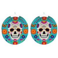 Lampion Halloween - 4x - 25 cm - rond - day of the dead - halloween thema