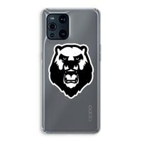 Angry Bear (white): Oppo Find X3 Transparant Hoesje - thumbnail
