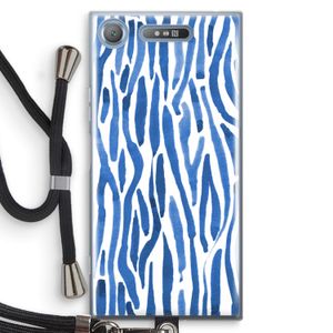 Blauwe nerven: Sony Xperia XZ1 Transparant Hoesje met koord
