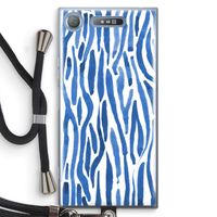 Blauwe nerven: Sony Xperia XZ1 Transparant Hoesje met koord