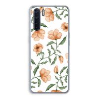 Peachy flowers: Oppo A91 Transparant Hoesje