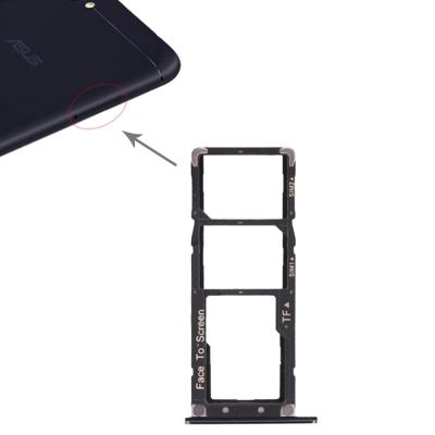 2 SIM-kaarthouder + Micro SD Card lade voor Asus Zenfone 4 Max ZC554KL (blauw)