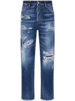 DSQUARED2 jean droit à finitions effilochées - Bleu