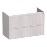 Brauer Joy Wavy - Onderkast Ondiep - 80 cm - met 2 Softclose Lades Greeploos en 1 Sifon Uitsparing - Mat Zand