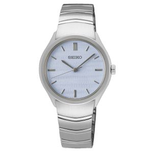 Seiko SUR549P1 Horloge staal ziulverkleurig-blauw 30,0 mm