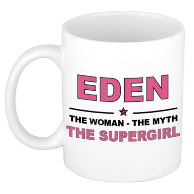 Eden cadeau mok - Woman Myth Supergirl - naam koffiemok - 300 ml - collega - moederdag