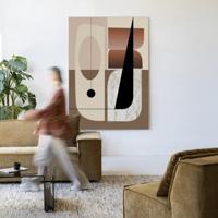 Urban Cotton Wandkleed 'Refined' 145 x 190cm in Frame - black