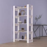 Boekenkast/kamerscherm 80x35x160 cm massief hout wit - thumbnail
