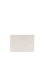 Maison Margiela porte-carte en cuir à détails de coutures - Blanc