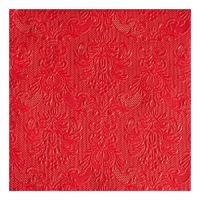 15x stuks servetten rood met decoratie 3-laags - Feestservetten - thumbnail