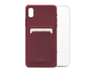 Mobilize Mobilize Rubber Gelly Card Case Apple iPhone XR Matt Bordeaux
