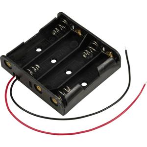TRU COMPONENTS TC-13220632 Batterijhouder 4 AA (penlite) Kabel (l x b x h) 61.5 x 57 x 14.6 mm