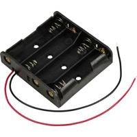 TRU COMPONENTS TC-13220632 Batterijhouder 4 AA (penlite) Kabel (l x b x h) 61.5 x 57 x 14.6 mm