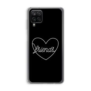 Friends heart black: Samsung Galaxy A12 Transparant Hoesje