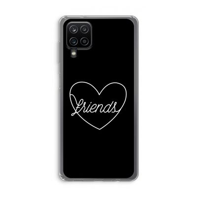 Friends heart black: Samsung Galaxy A12 Transparant Hoesje